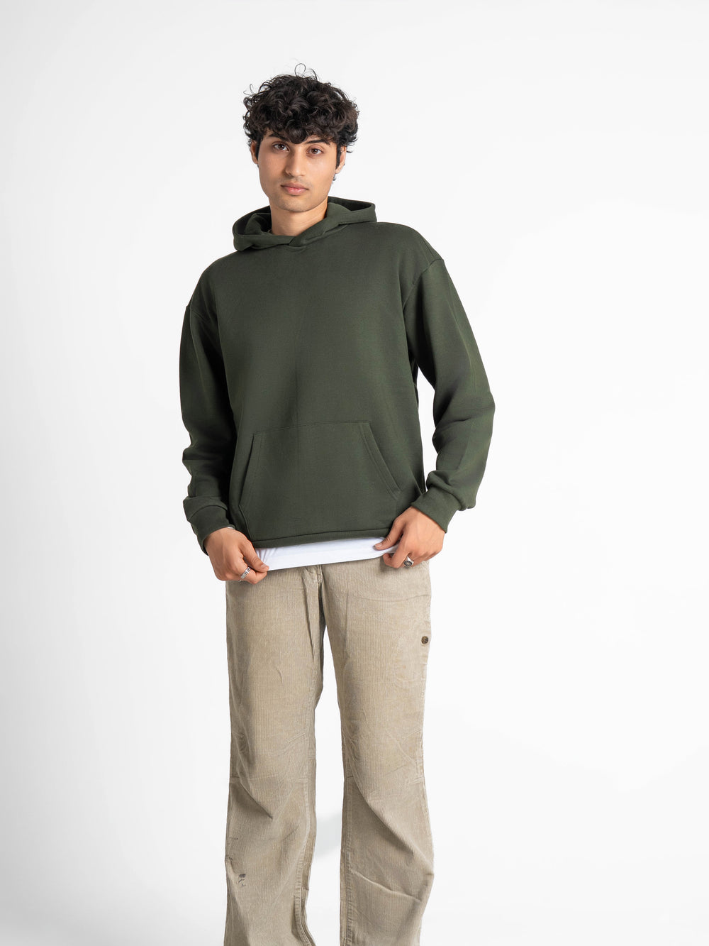 Everyday Essential 330 GSM Solid Hoodie Forest Green