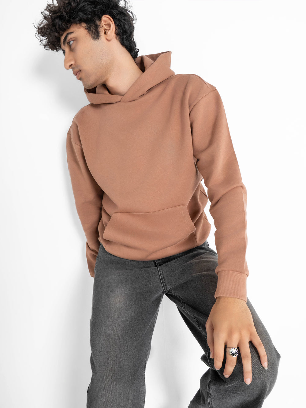 Everyday Essential 330 GSM Solid Hoodie Mocha Brown