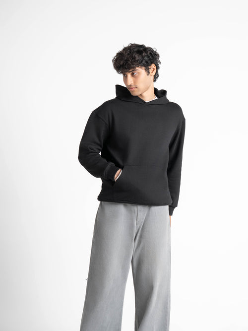 Heavyweight Everyday  Essential 420 GSM Solid Hoodie Black