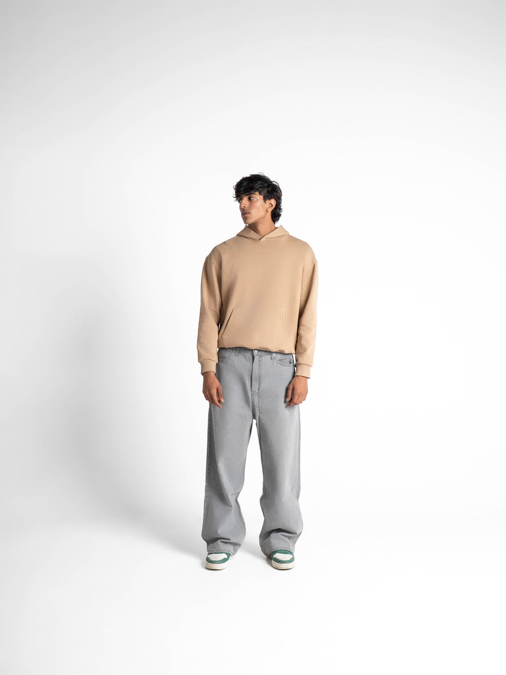 Heavyweight Everyday  Essential 420 GSM Solid Hoodie Beige