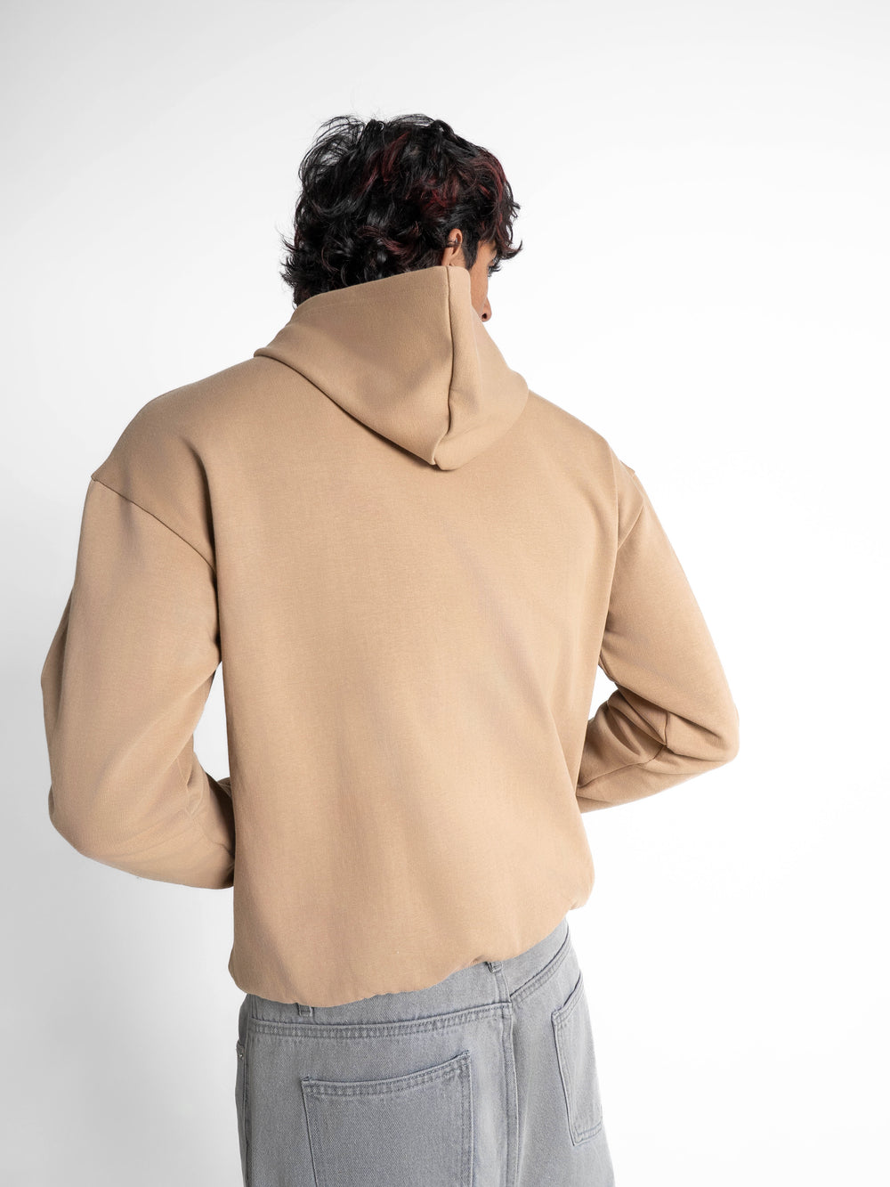Heavyweight Everyday  Essential 420 GSM Solid Hoodie Beige