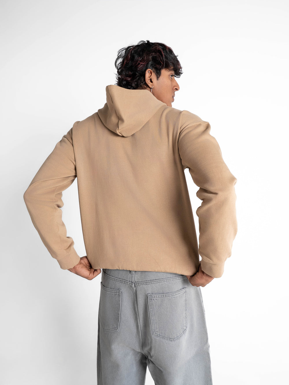 Heavyweight Everyday  Essential 420 GSM Solid Hoodie Beige