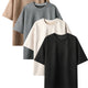 Heavyweight Oversized Solid Pack of 4 T-Shirts Beige,Steel Grey, Off white & Black. 240 GSM