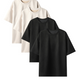 Heavyweight Oversized Solid Pack of 4 T-Shirts Off white & Black. 240 GSM