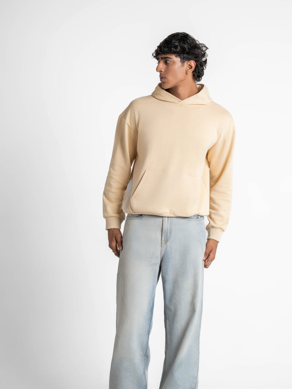 Heavyweight Everyday  Essential 420 GSM Solid Hoodie Creamstone