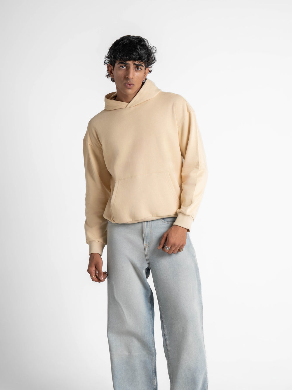 Heavyweight Everyday  Essential 420 GSM Solid Hoodie Creamstone