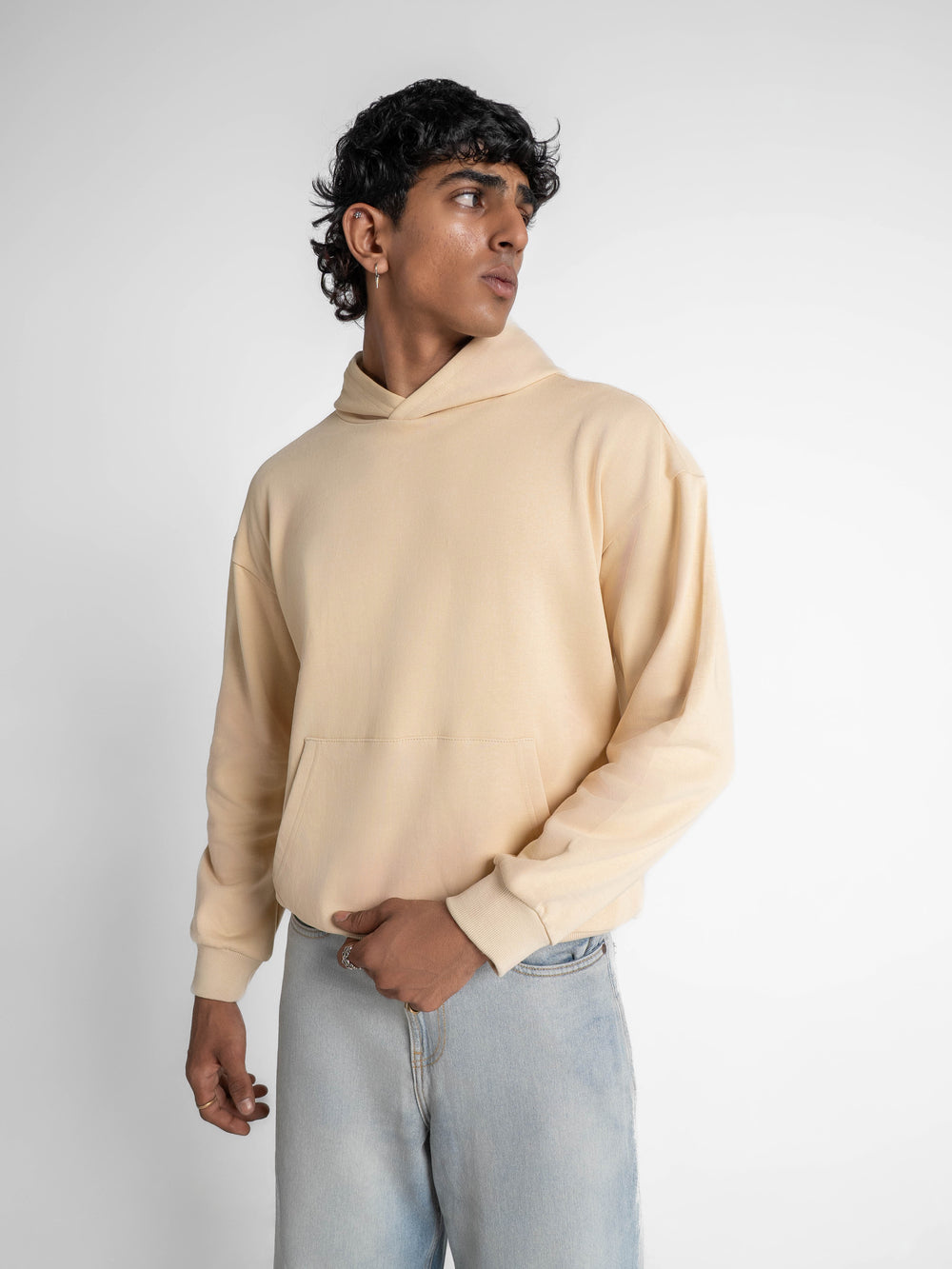 Heavyweight Everyday  Essential 420 GSM Solid Hoodie Creamstone