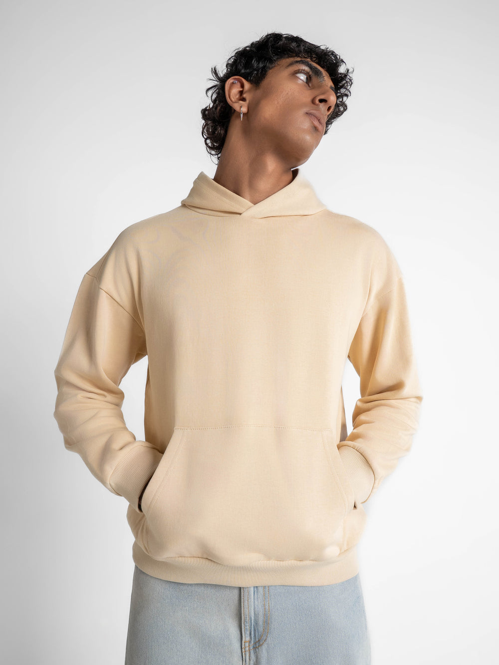 Heavyweight Everyday  Essential 420 GSM Solid Hoodie Creamstone