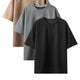 240 GSM Heavyweight Oversized Solid Pack of 3 T-Shirts Beige,Steel Grey & Black.