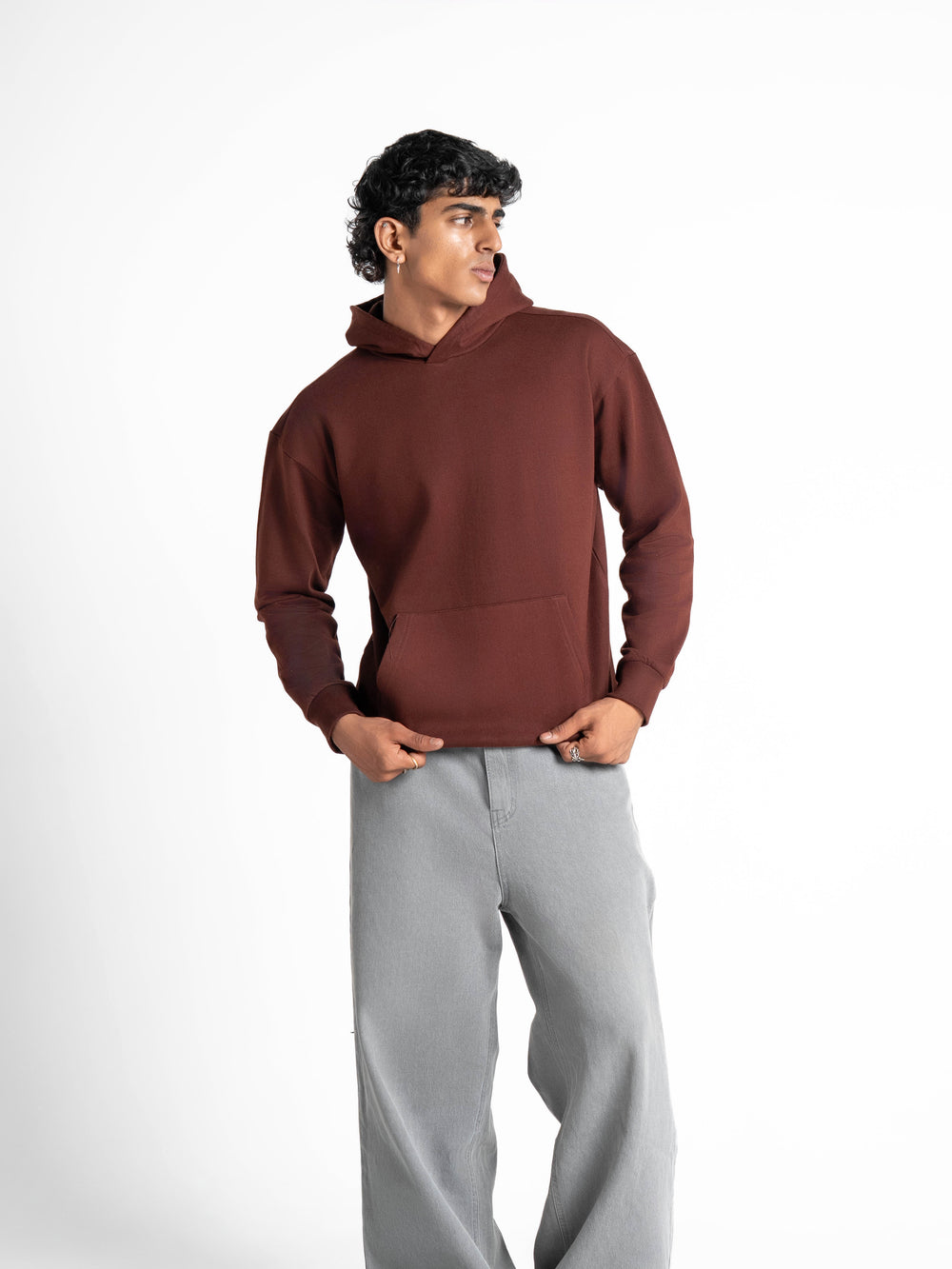 Everyday Essential 330 GSM Solid Hoodie Brown