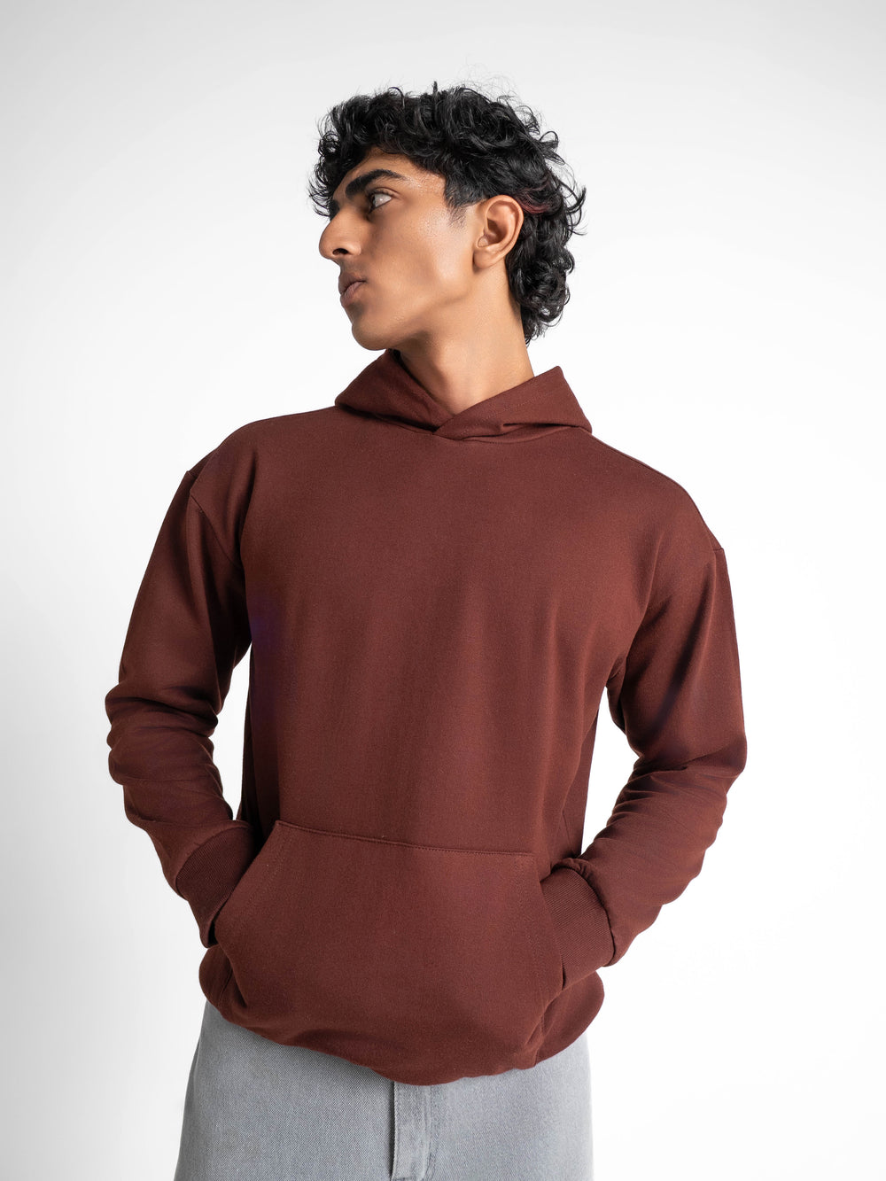 Everyday Essential 330 GSM Solid Hoodie Brown