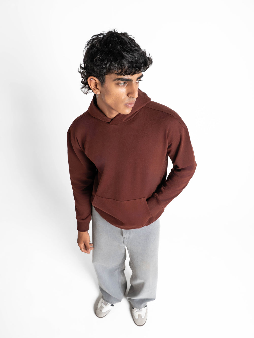 Everyday Essential 330 GSM Solid Hoodie Brown