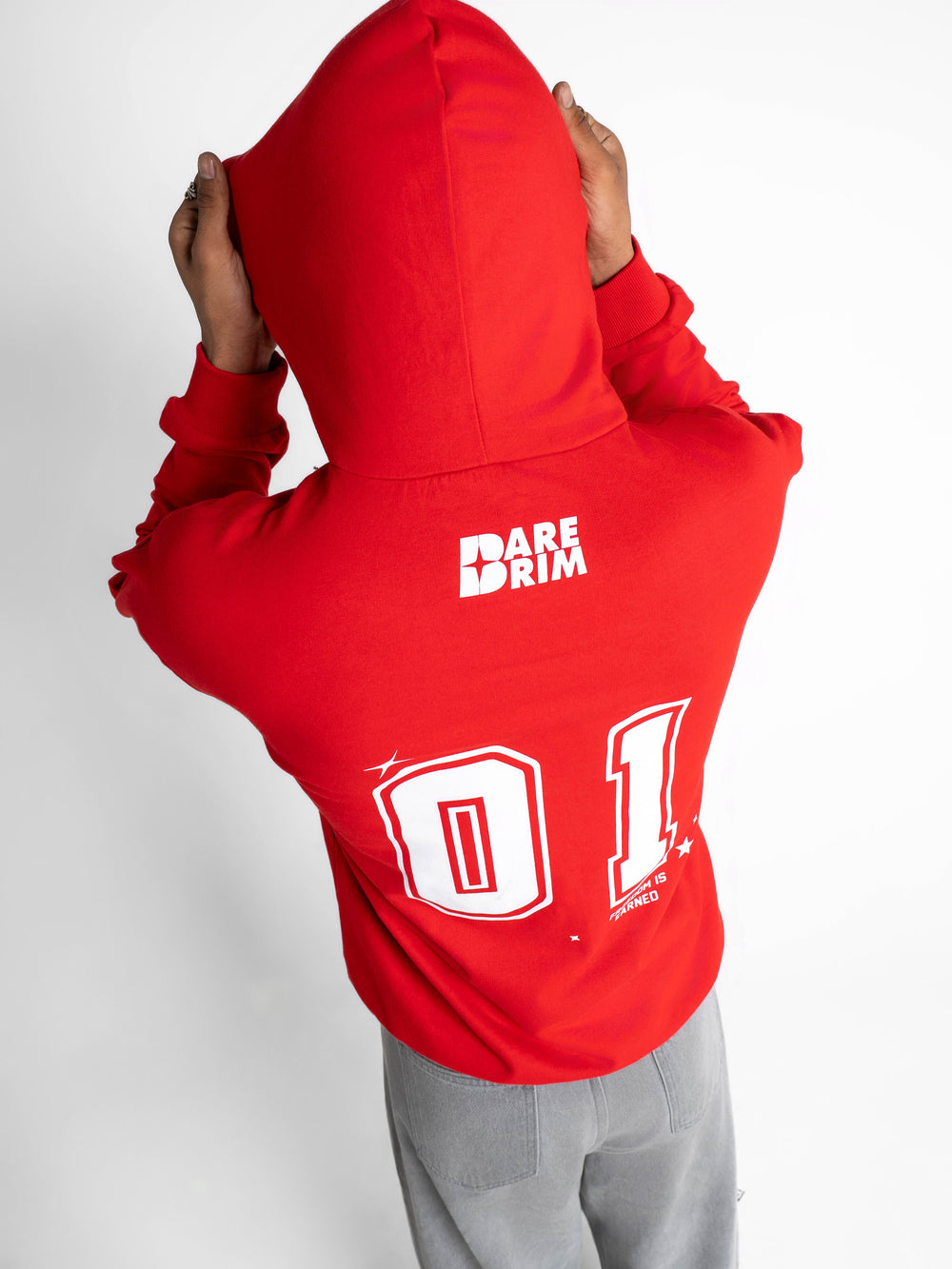 Oversized Unchained Red Hoodie 330 GSM
