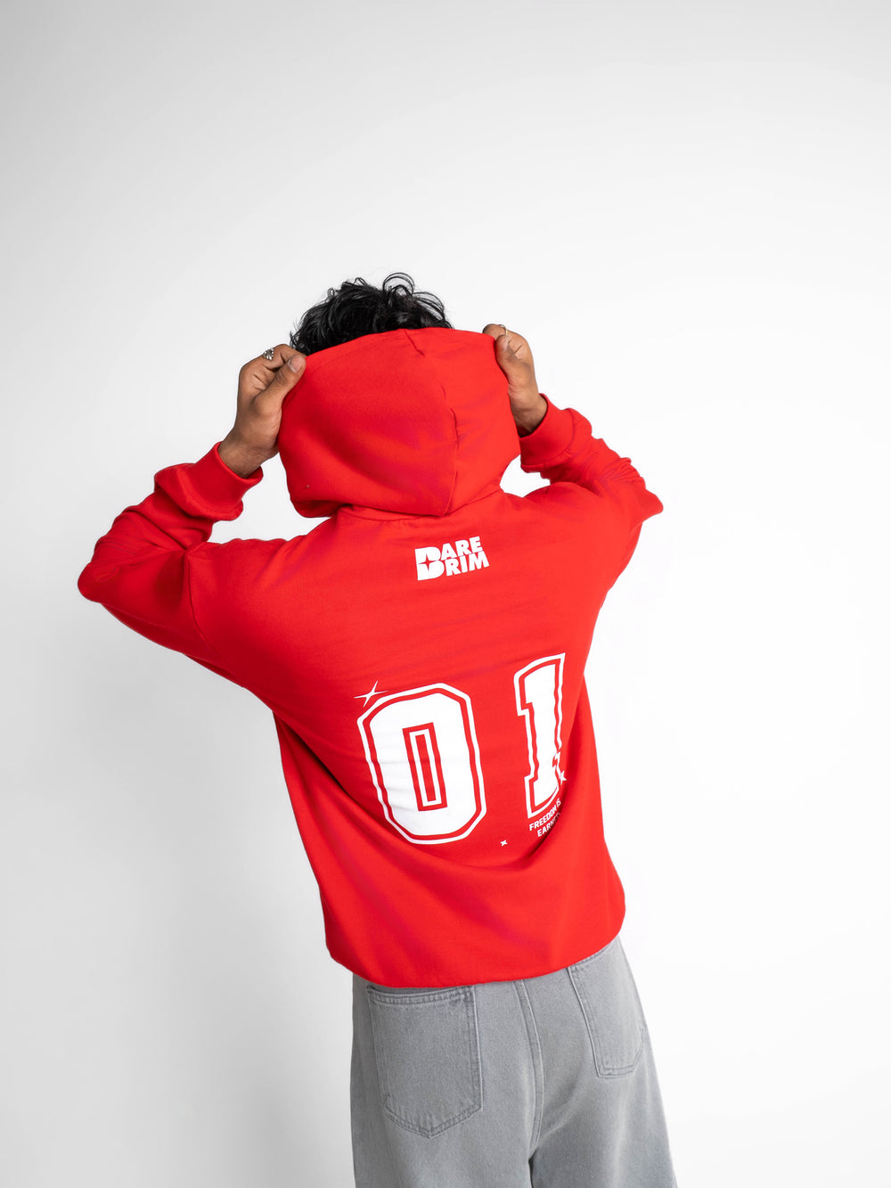 Oversized Unchained Red Hoodie 330 GSM