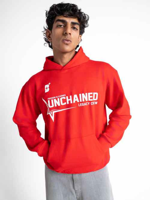 Oversized Unchained Red Hoodie 330 GSM