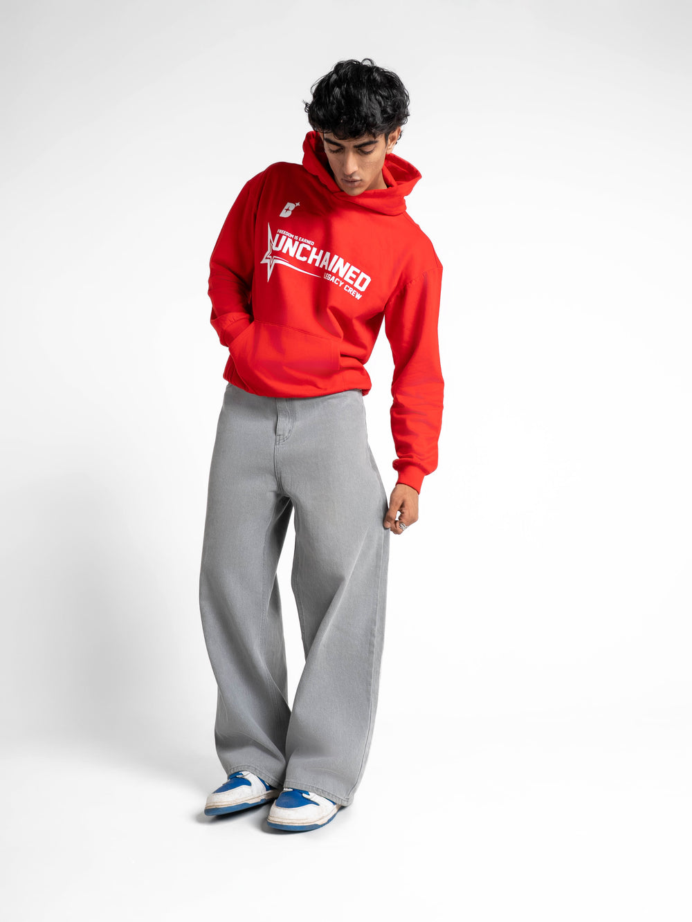 Oversized Unchained Red Hoodie 330 GSM