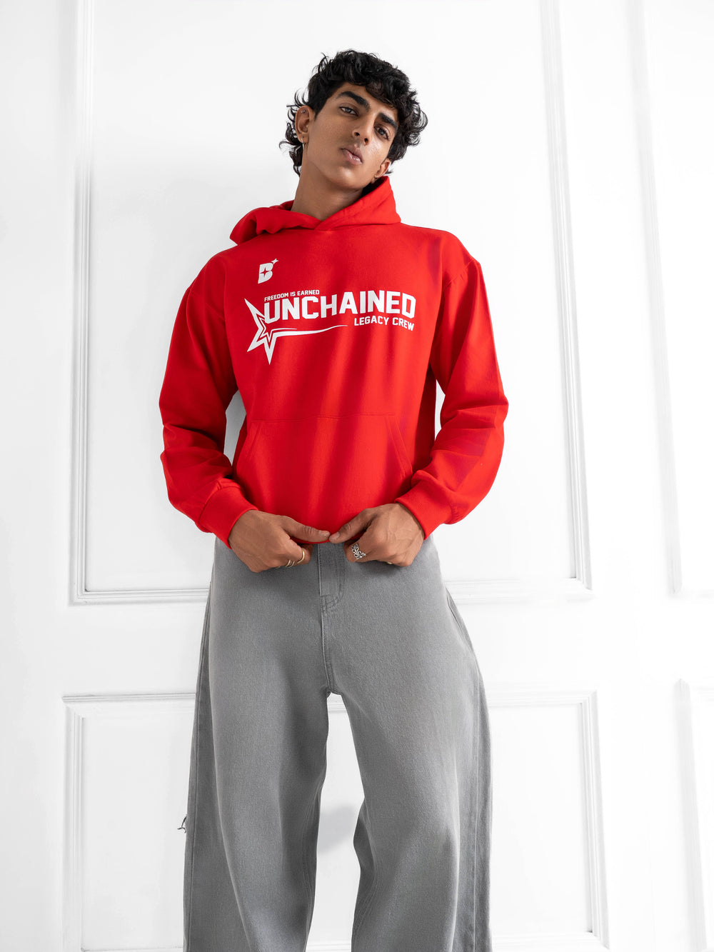 Oversized Unchained Red Hoodie 330 GSM