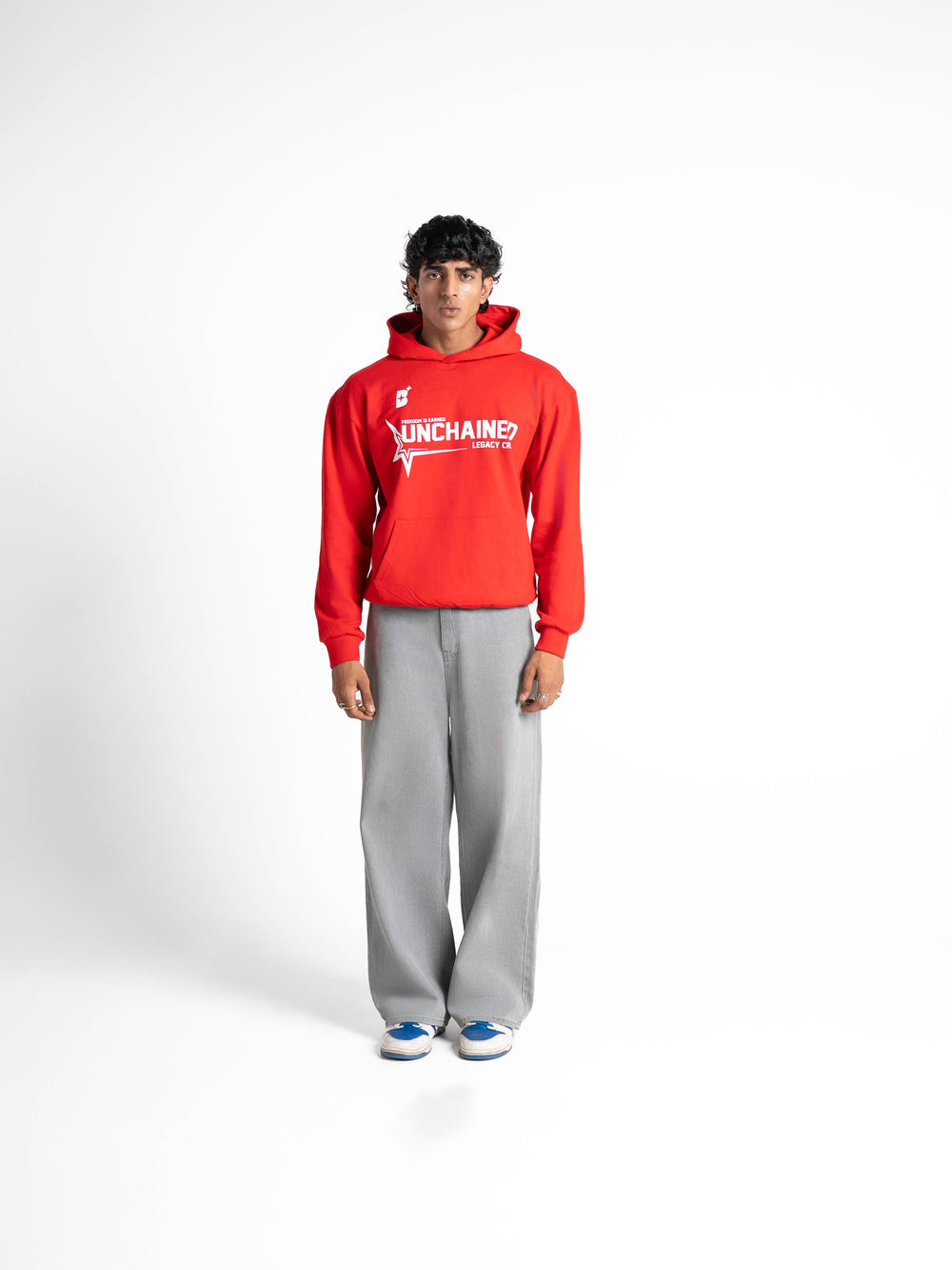Oversized Unchained Red Hoodie 330 GSM
