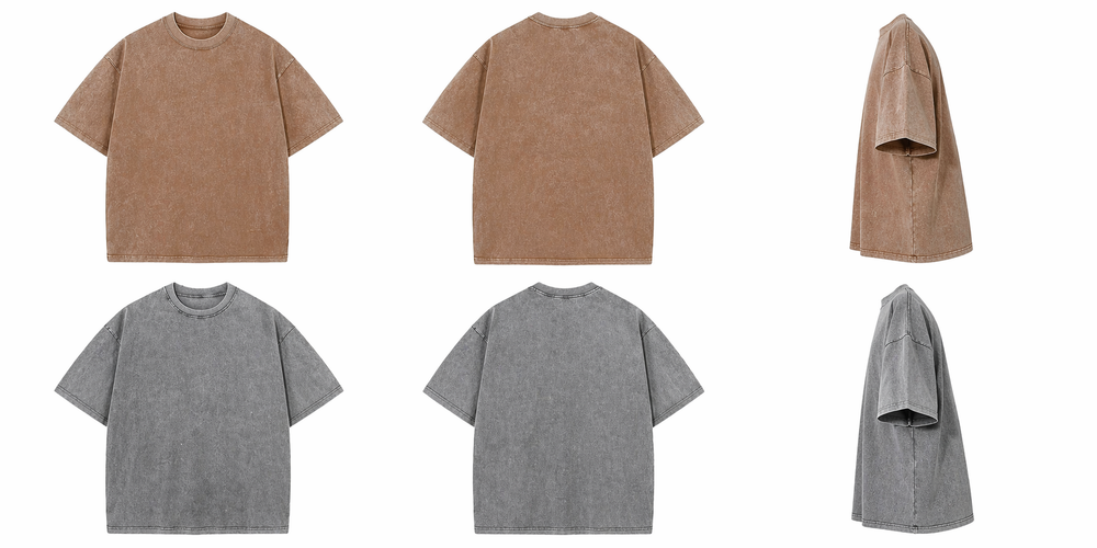 Heavyweigh Acid Washed 240 GSM Oversized T-shirt Pack of 3 Black, Sand & Grey 240 GSM