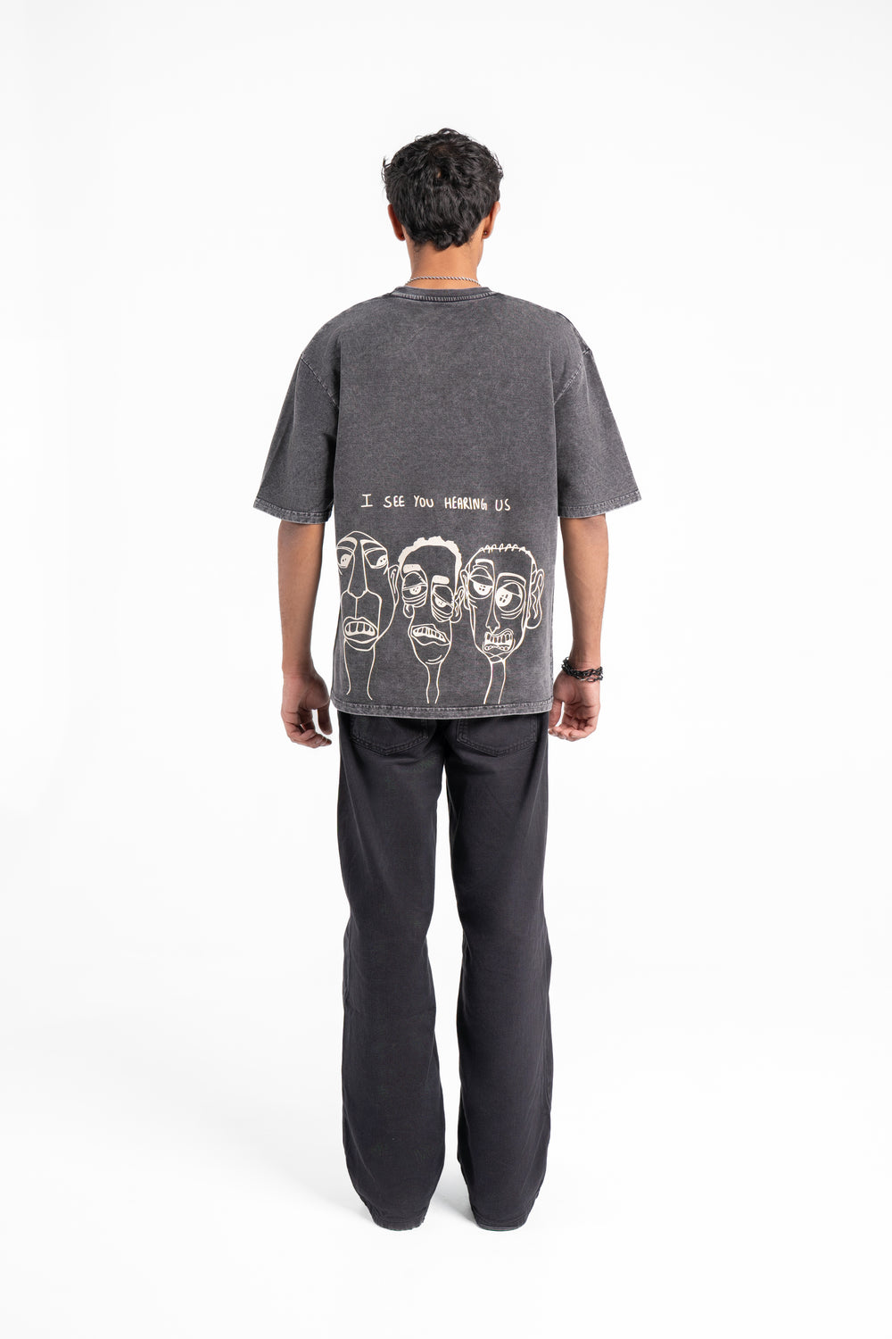 I SEE YOU HEARING US ACID WASHED TEE.