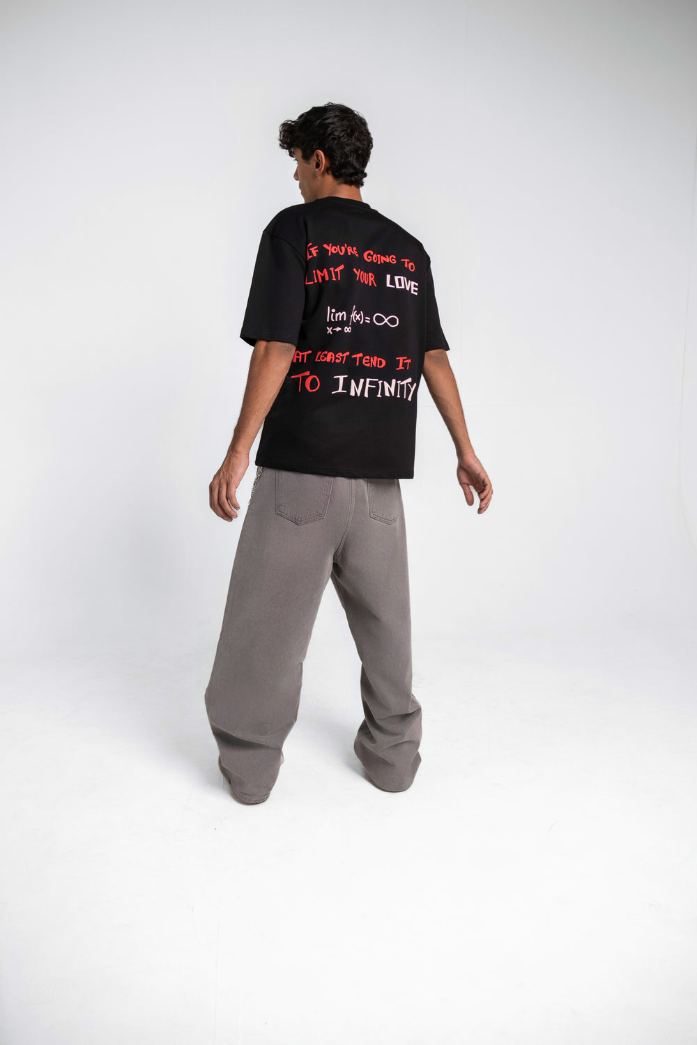 Infinity Graphic Black Oversized Tee
