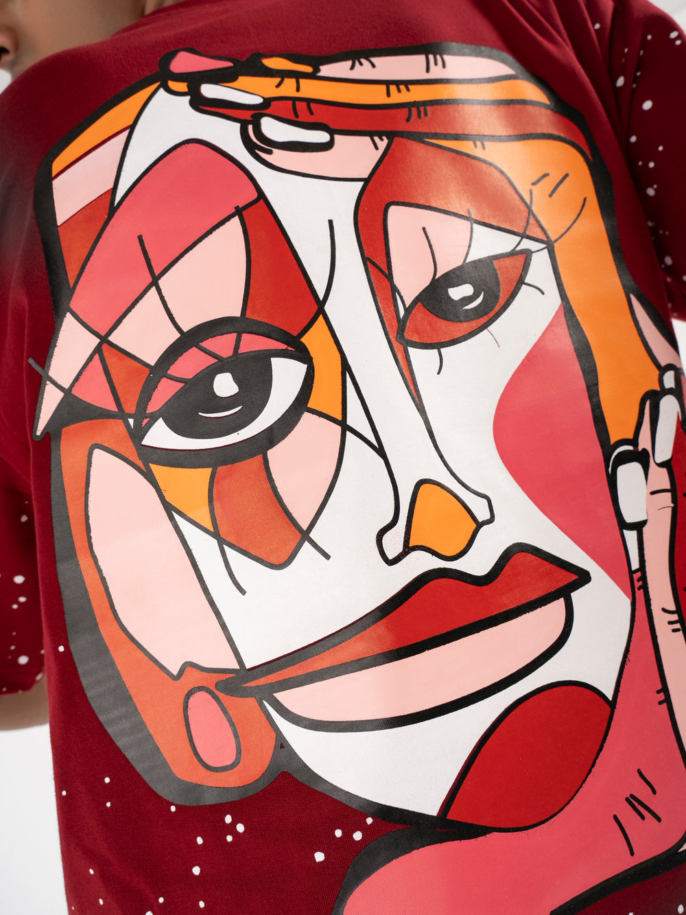 A Garnet Red Statement Oversized T-Shirt