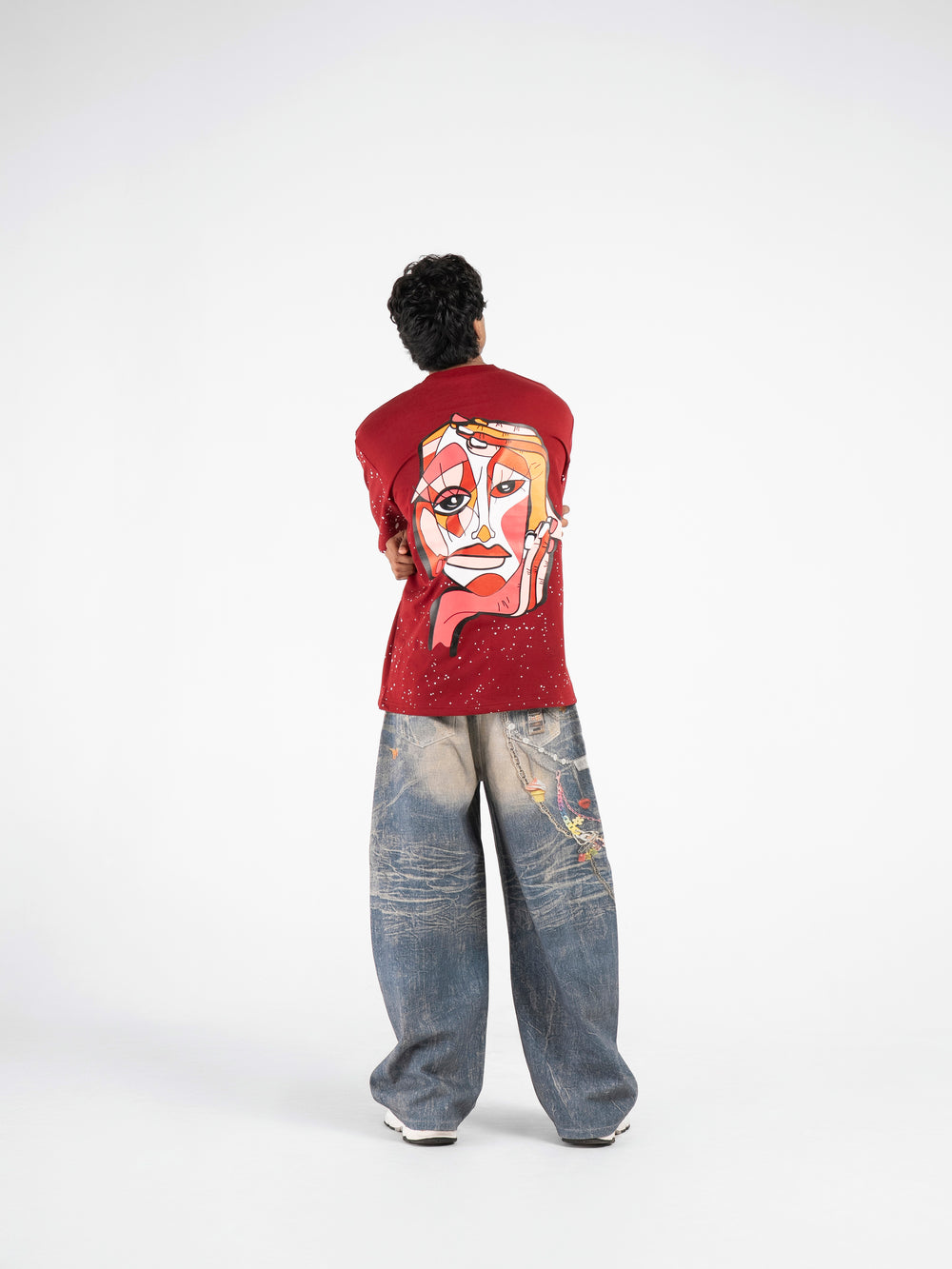A Garnet Red Statement Oversized T-Shirt