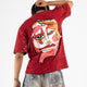 A Garnet Red Statement Oversized T-Shirt