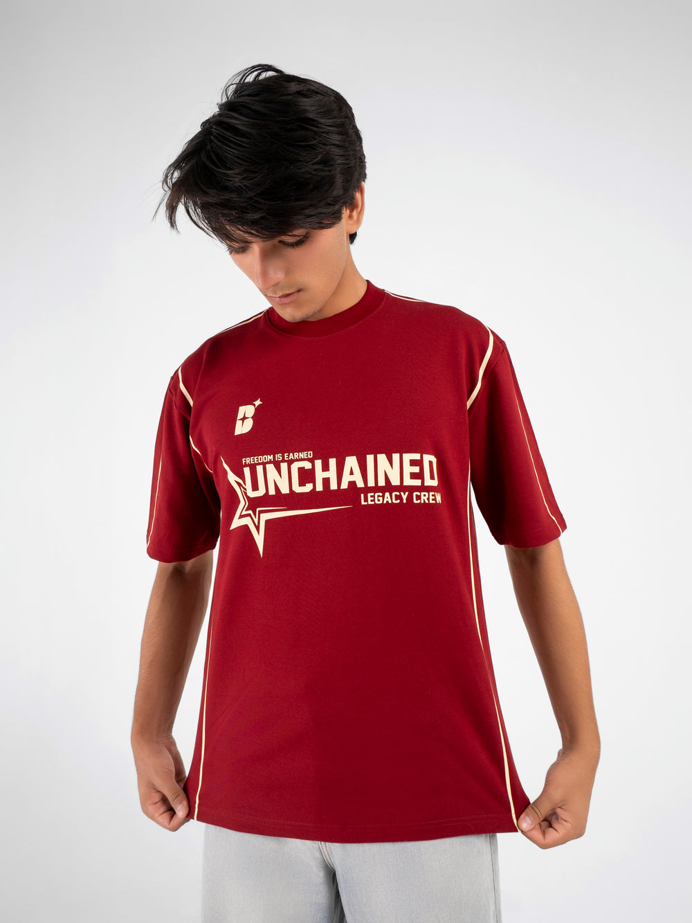 Mahroon Jersey Oversized T-Shirt