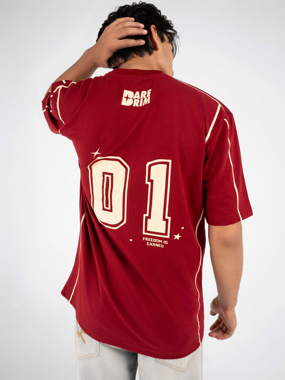 Mahroon Jersey Oversized T-Shirt
