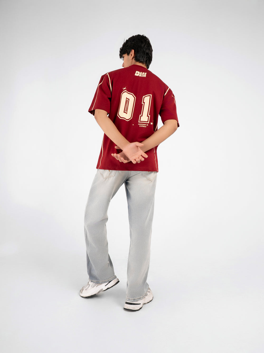 Mahroon Jersey Oversized T-Shirt