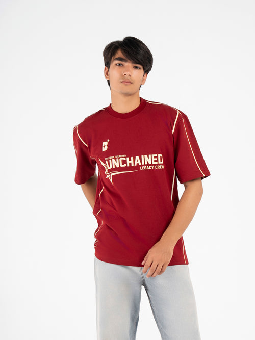 Mahroon Jersey Oversized T-Shirt