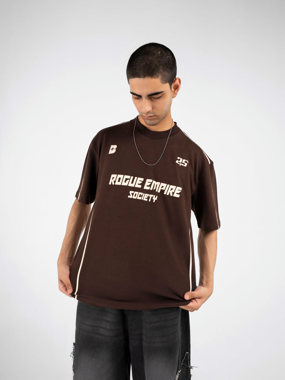 Brown Jersey Oversized T-Shirt