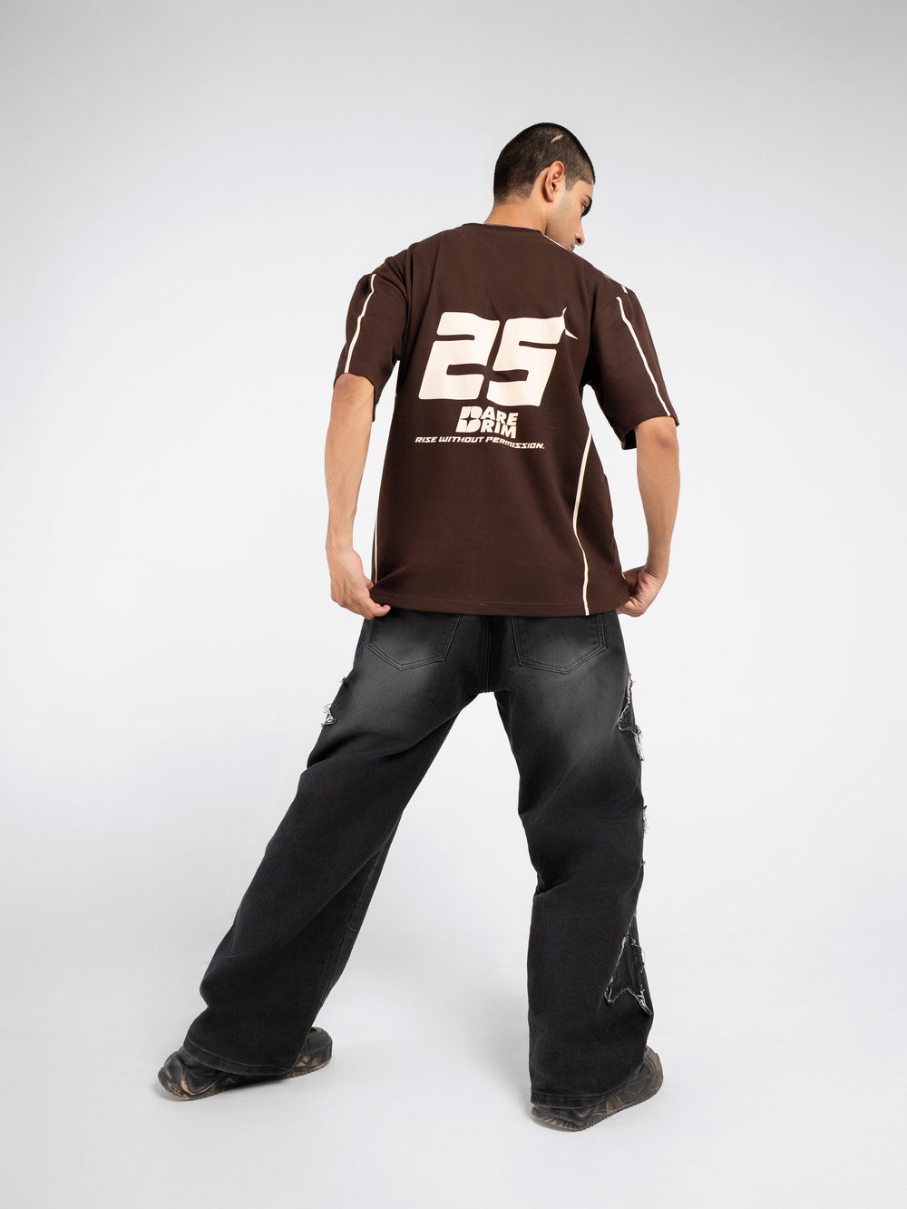 Brown Jersey Oversized T-Shirt