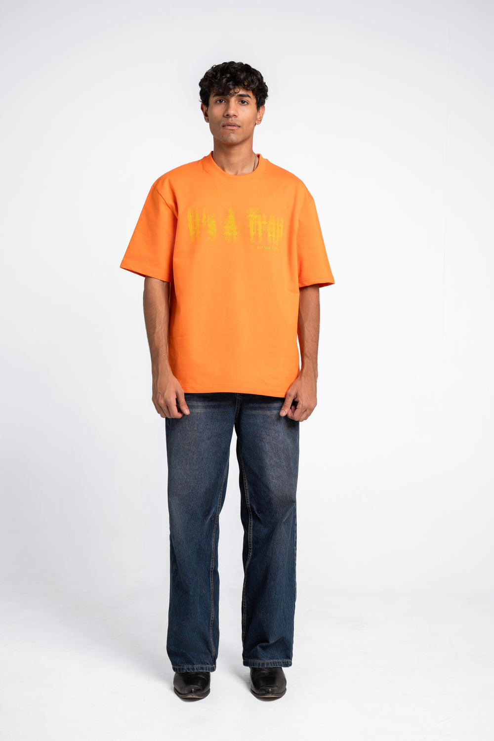 Minimal Fade Oversized Orange Tee
