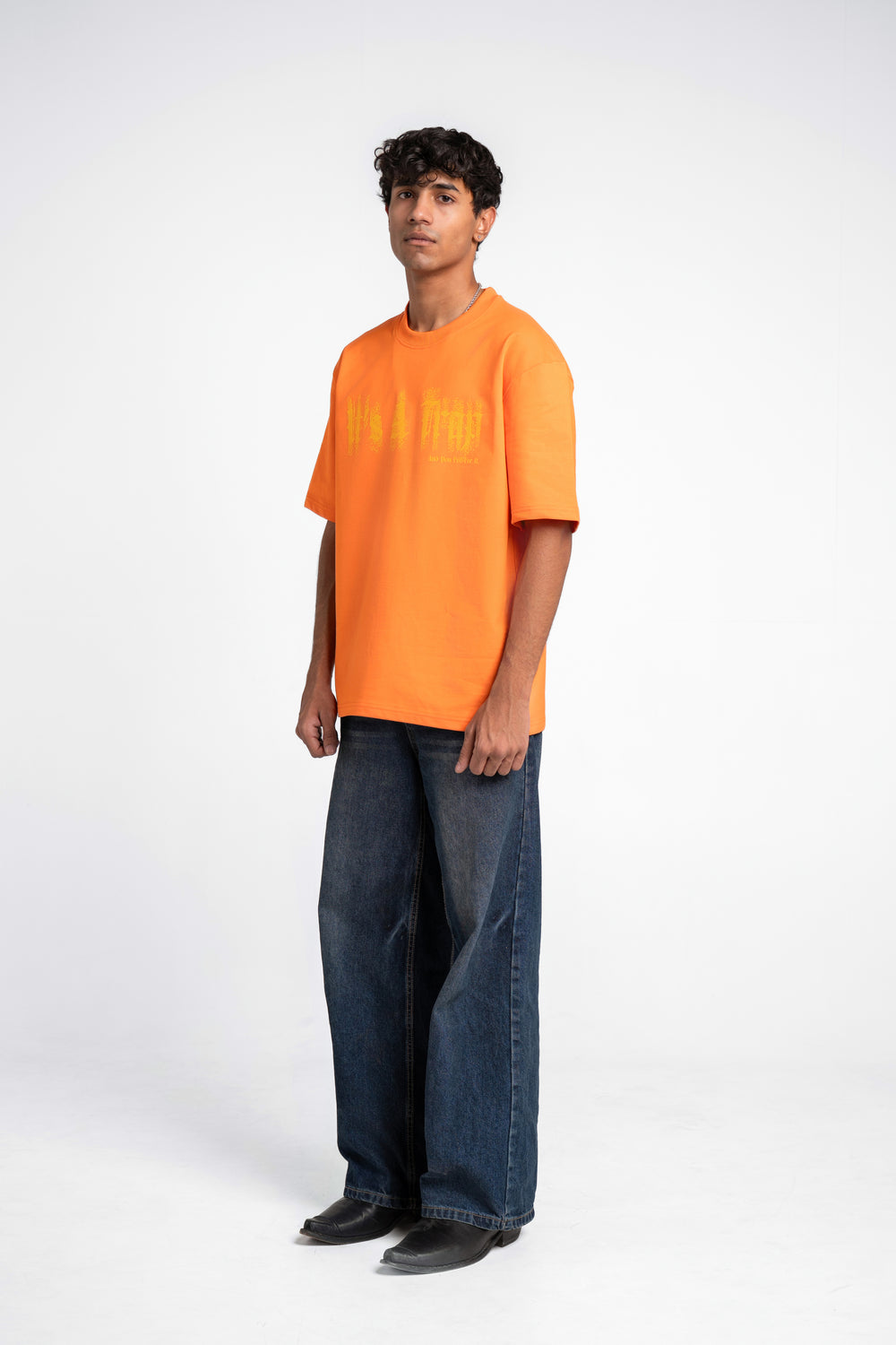 Minimal Fade Oversized Orange Tee