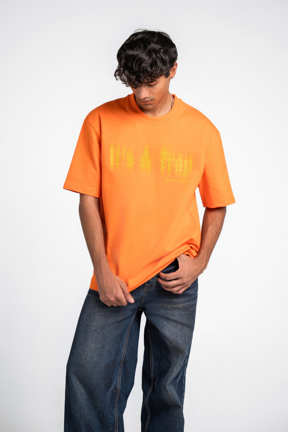 Minimal Fade Oversized Orange Tee