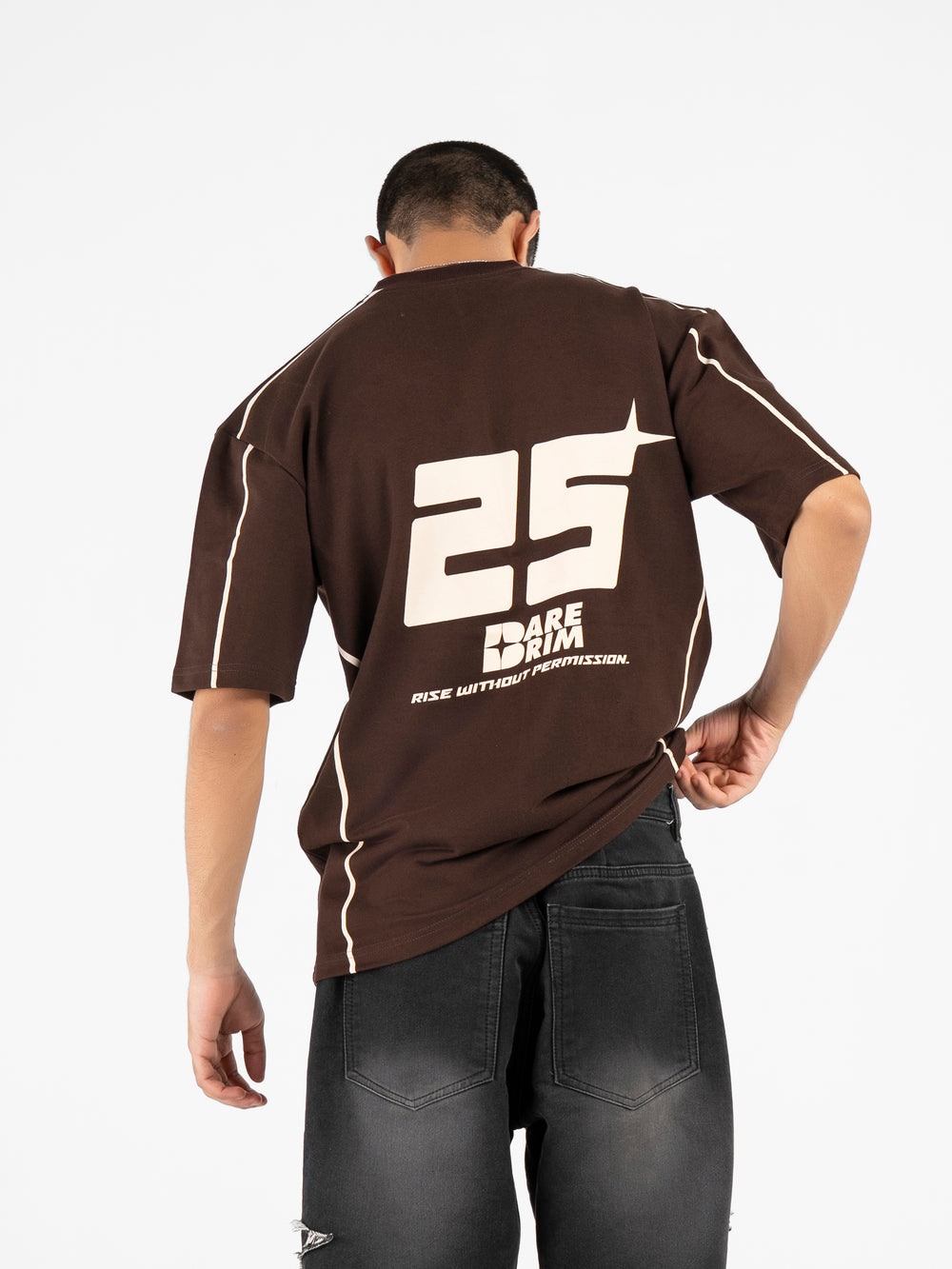 Brown Jersey Oversized T-Shirt