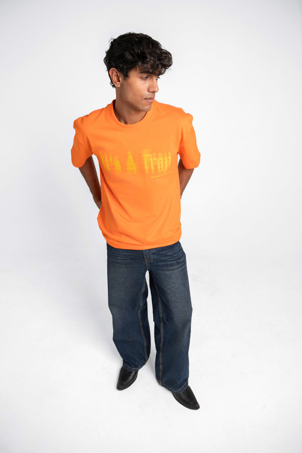 Minimal Fade Oversized Orange Tee