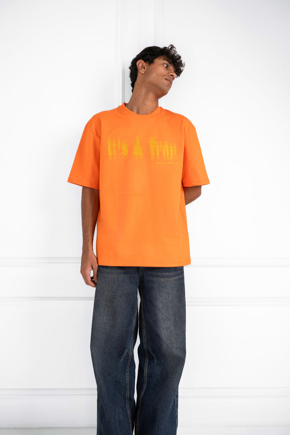 Minimal Fade Oversized Orange Tee