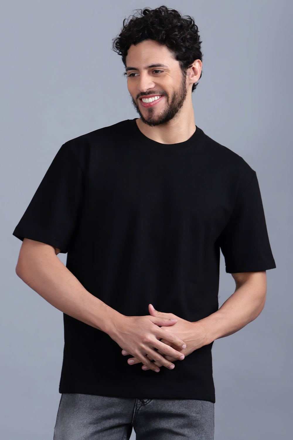 Heavyweight Oversized Solid Pack of 4 T-Shirts Beige,Steel Grey, Off white & Black. 240 GSM