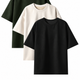 Heavyweight Oversized Solid Pack of 3 T-Olive, Off White & Black. 240 GSM