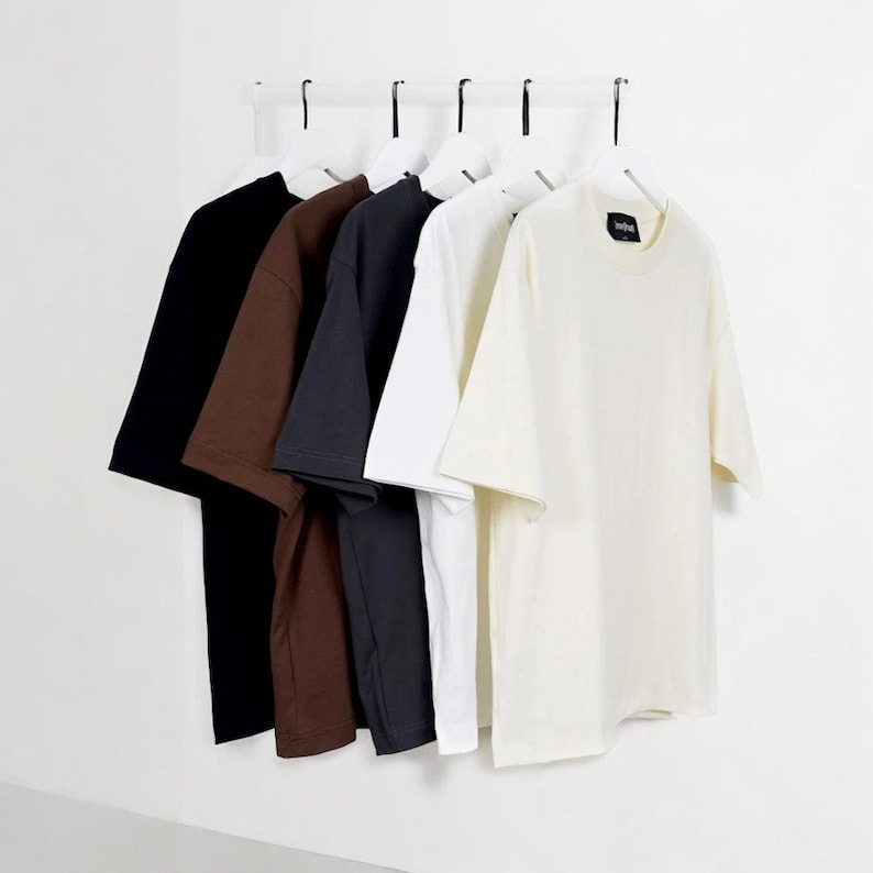 Heavyweight Oversized Solid Pack of 4 T-Shirts Beige,Steel Grey, Off white & Black. 240 GSM